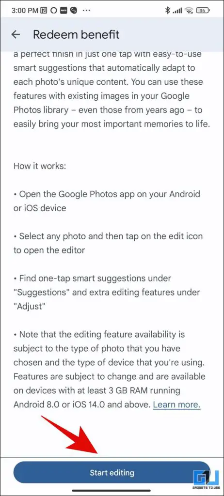 Activate Google One Photos