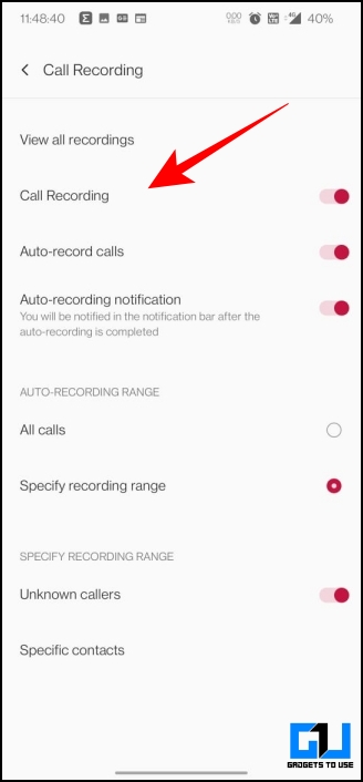 record calls on OnePlus