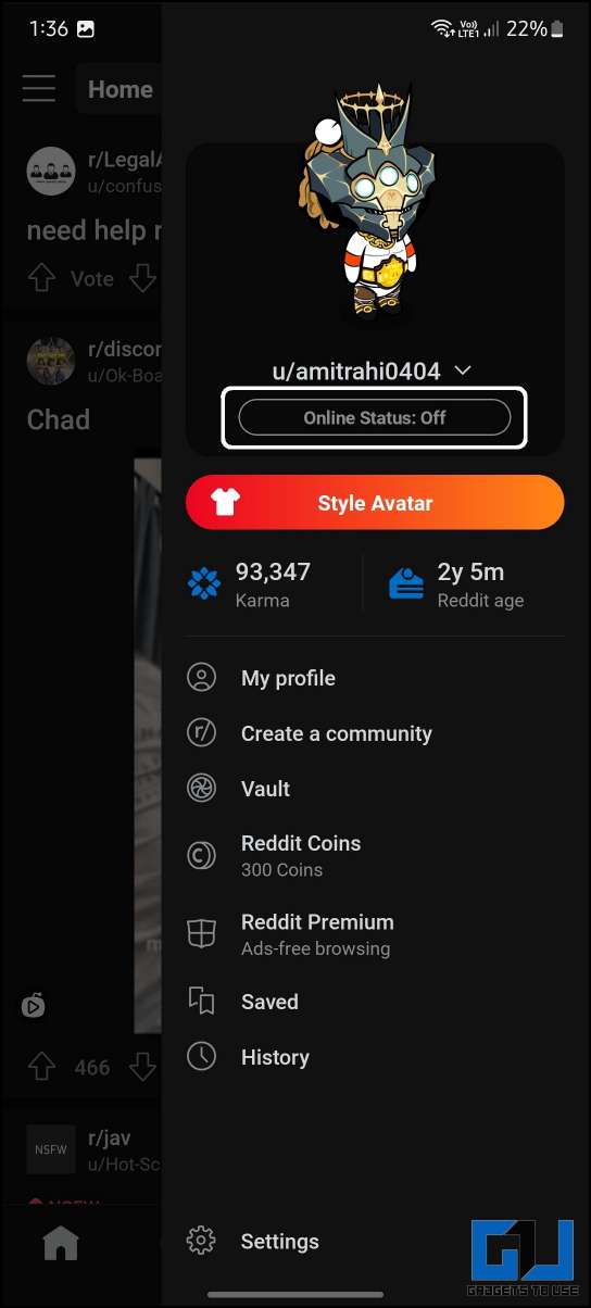 Hide Reddit Online Status