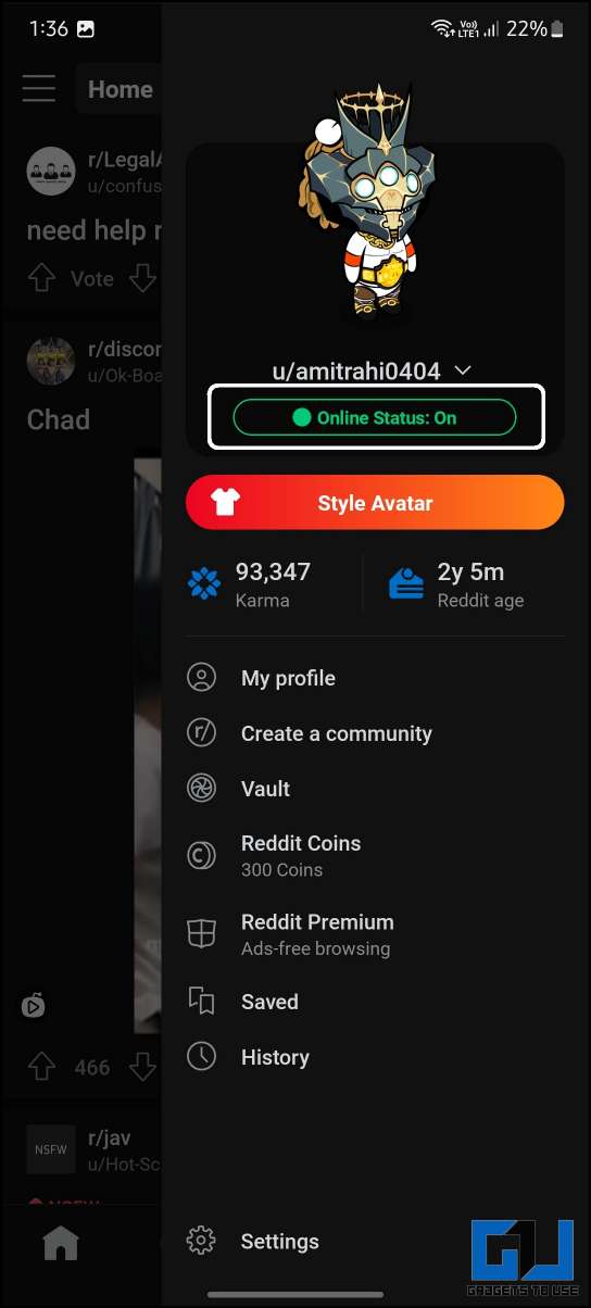 Hide Reddit Online Status