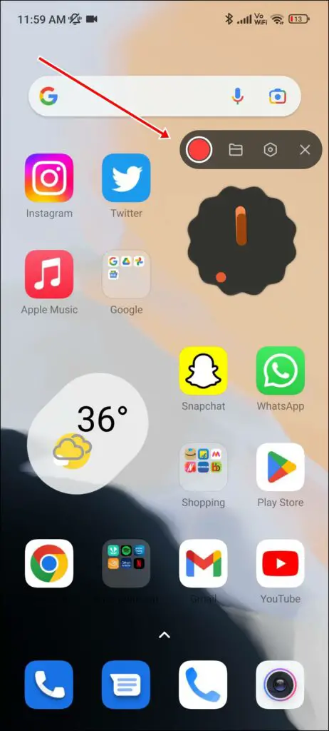 Screenshot snap without notification