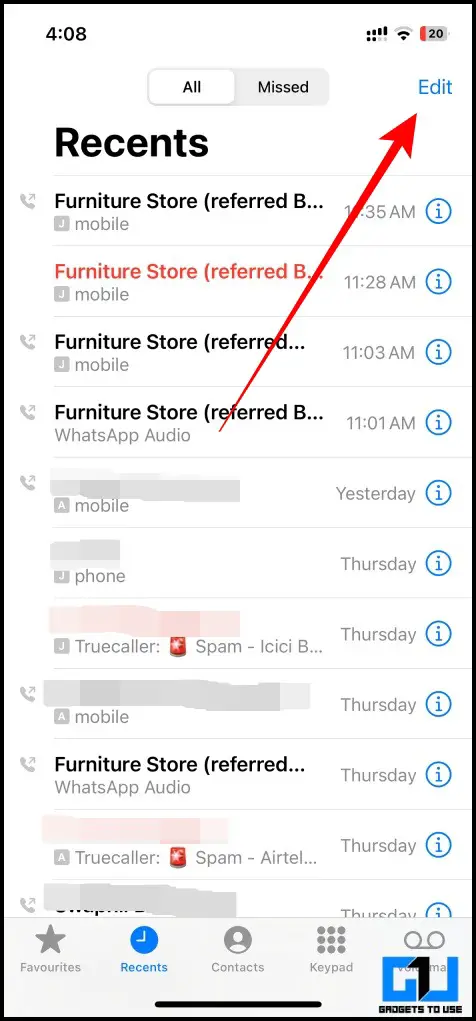 stop whatsapp calls in iphone log