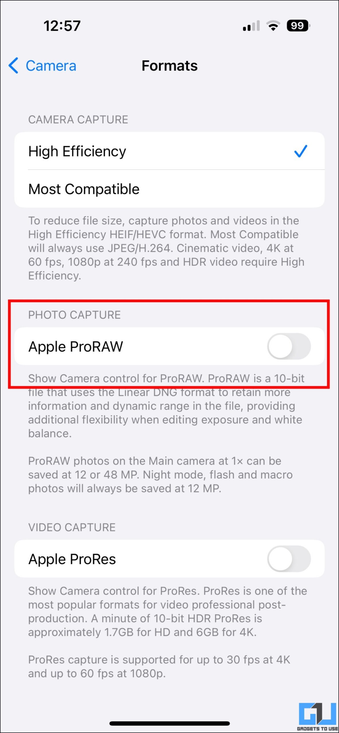 use 48MP camera on iPhone