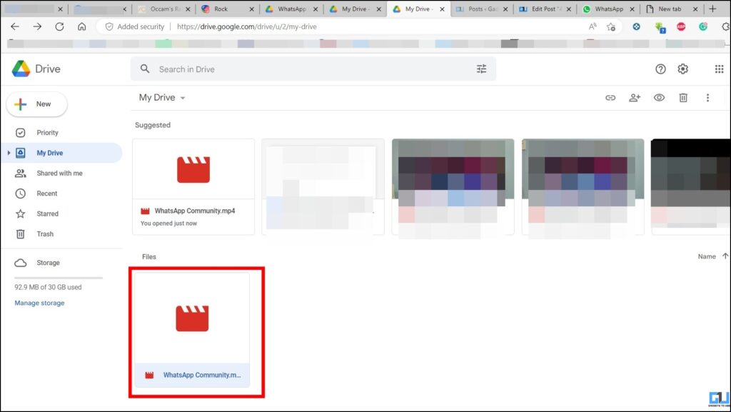 fix blurry videos on Google Drive