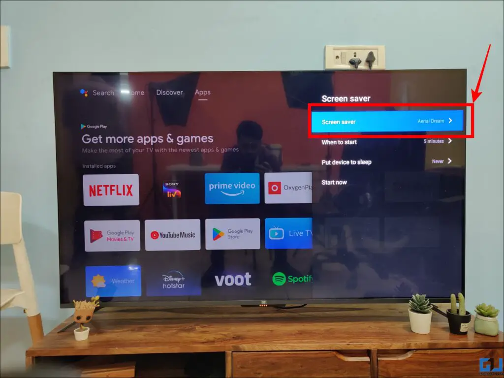 disable screen saver on Android TV