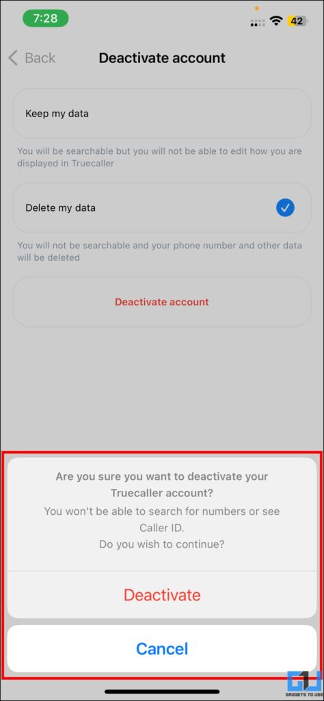 delete Truecaller data