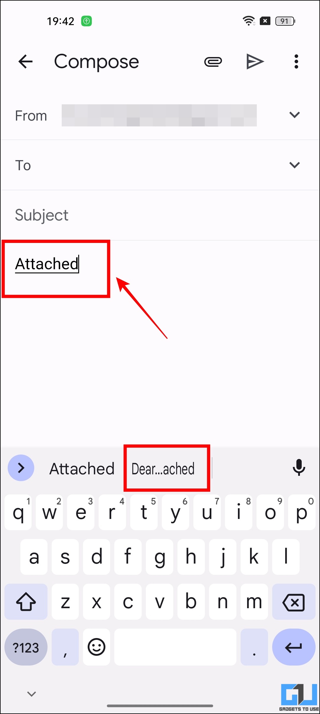 Auto type text on android