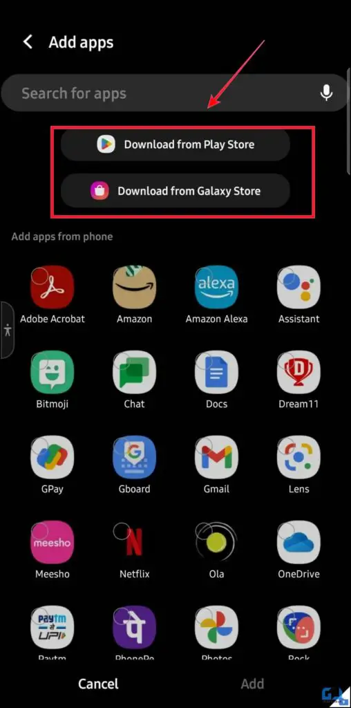 Hide apps on Samsung