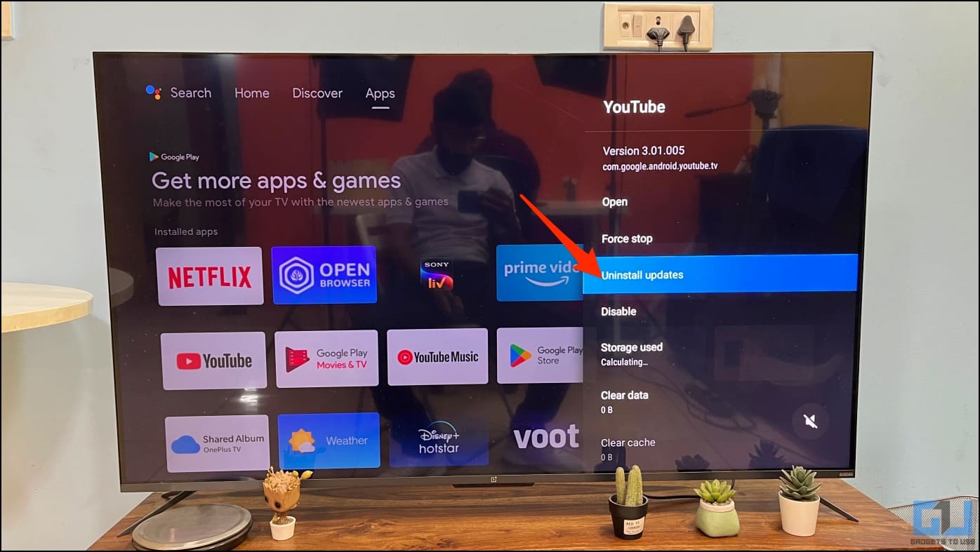 Uninstall YouTube TV Updates to Remove Shorts