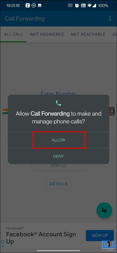 Cancel Call forwarding