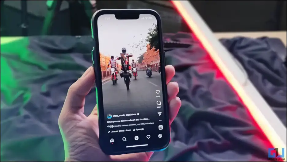 Instagram Reels Videos Increasing Brightness on iPhone