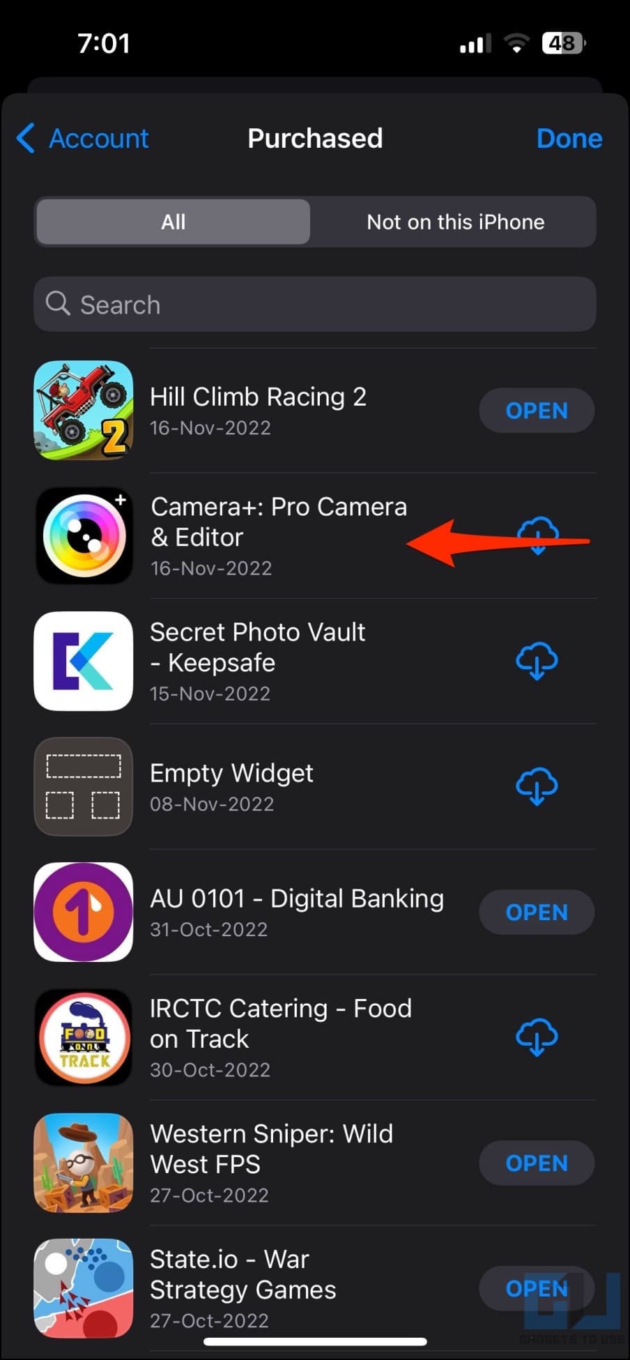 Hide App Downloads from App Store History
