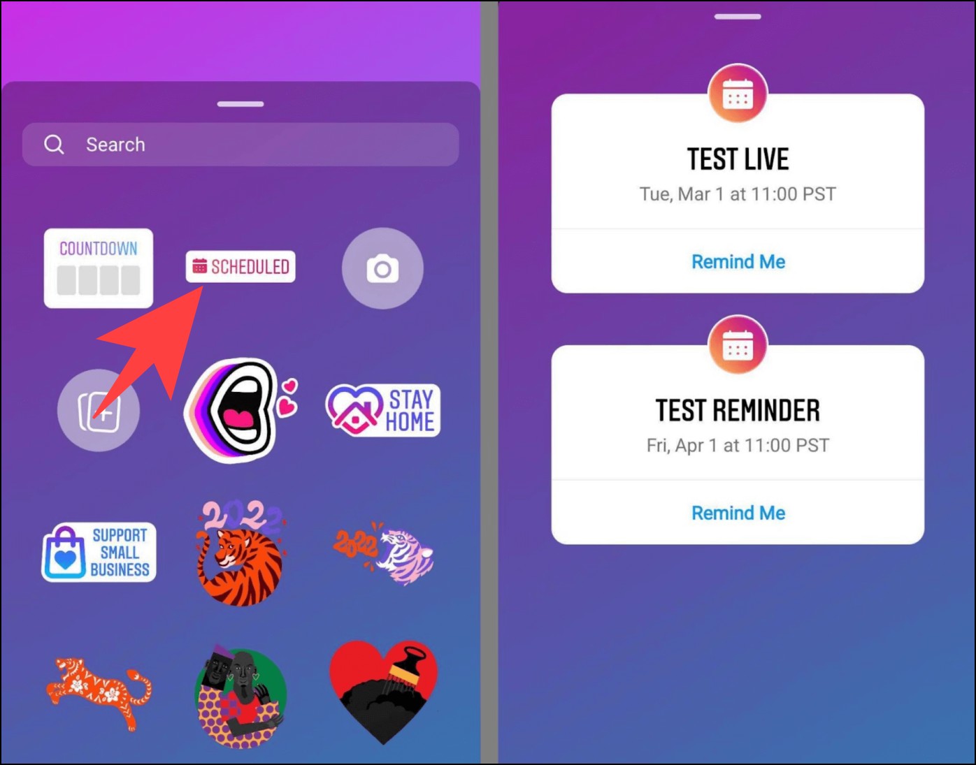 Add Reminders to Instagram story