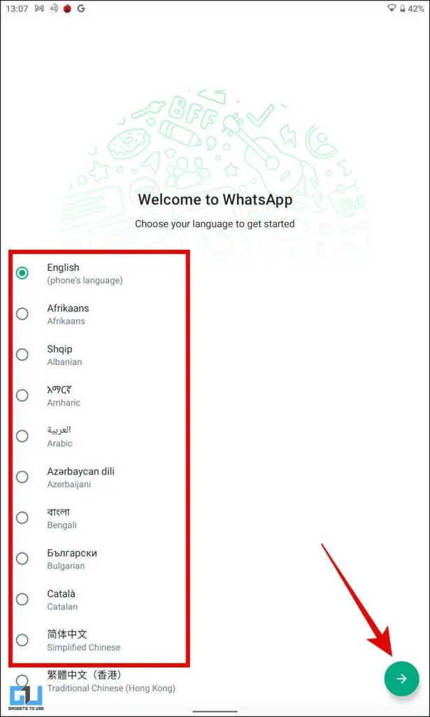 usar WhatsApp en la tableta