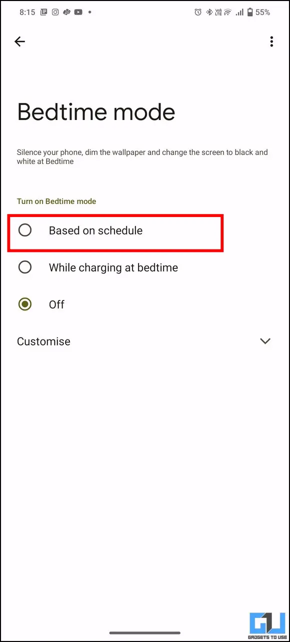 Bedtime Feature on Android