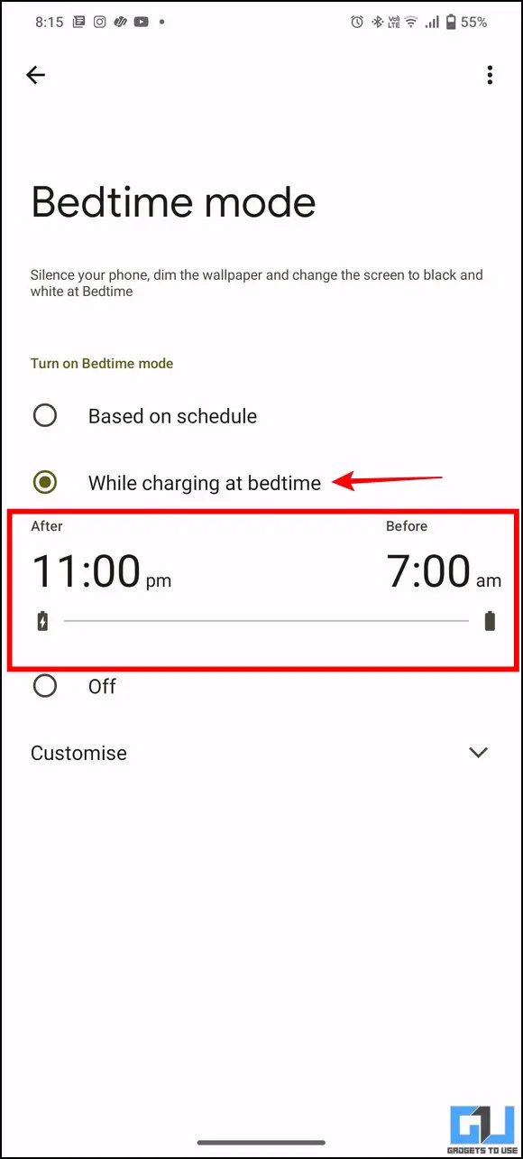 Bedtime Feature on Android