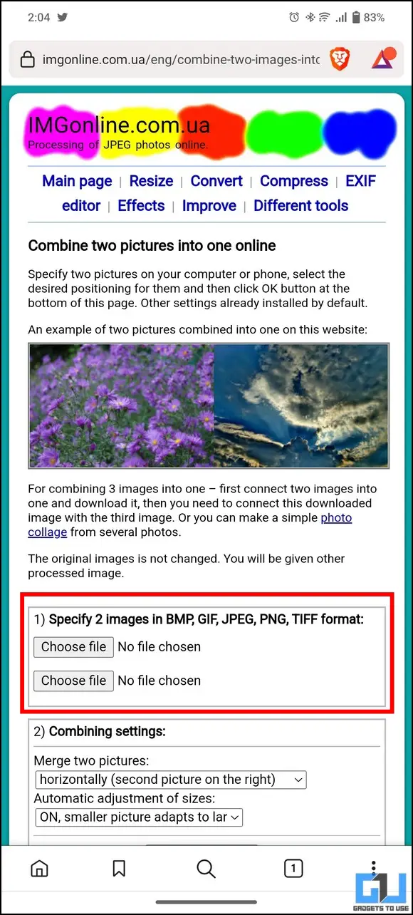 Combine Two Photos on Android