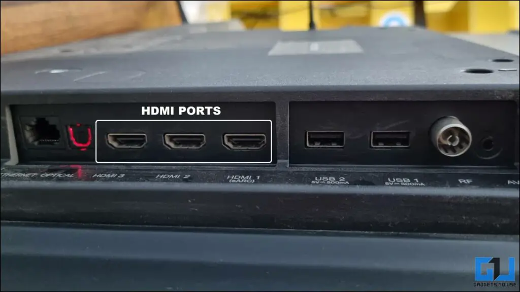 ٹی وی پر HDMI پورٹس