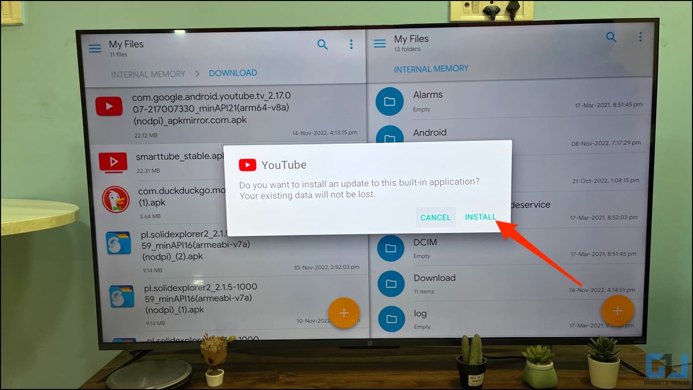 Install Old YouTube APK on TV