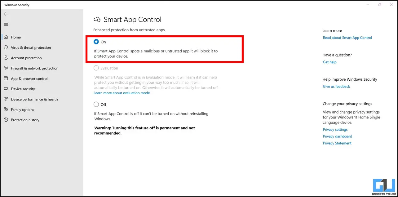 Windows Smart App Control