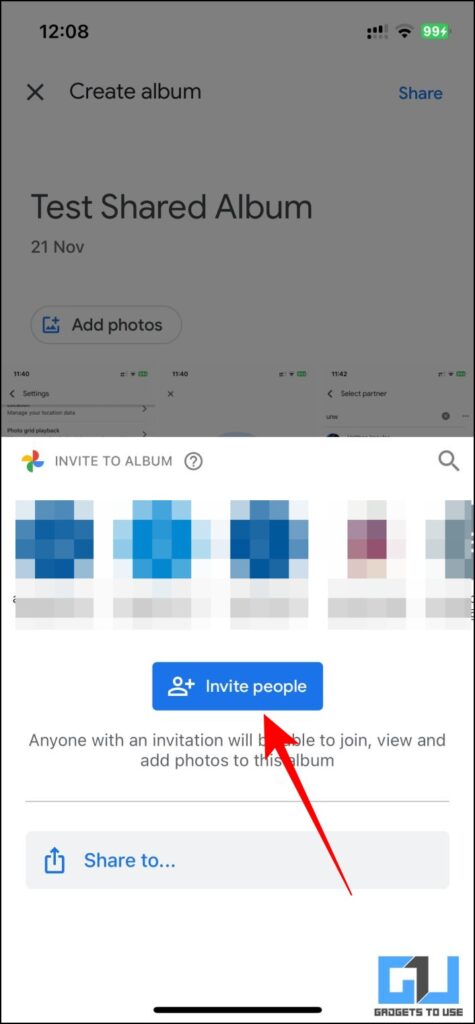 automatically share google photos