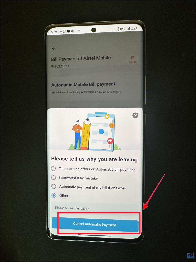 cancel Autopay in Paytm