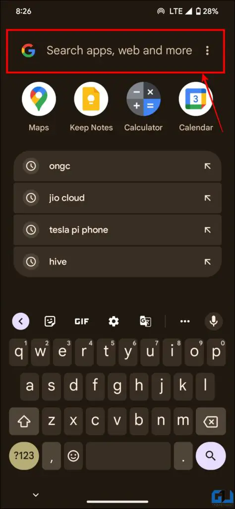 Universal search on Android