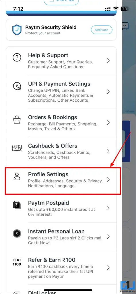 Logout Paytm