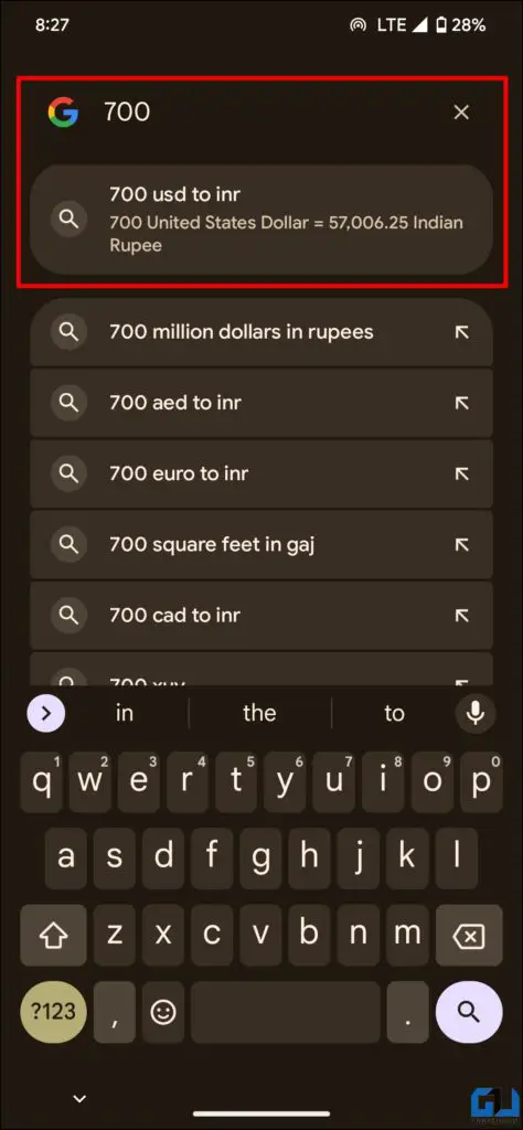 Universal search on Android