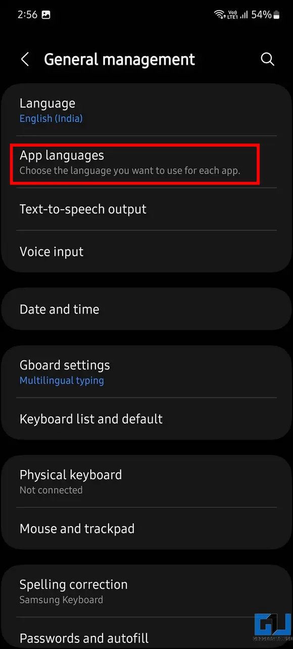 Change Android App Language One UI