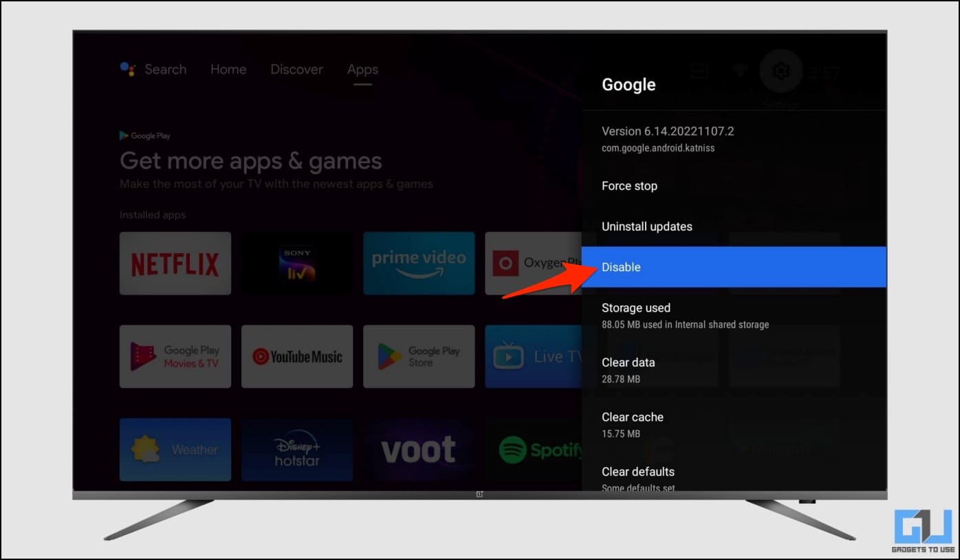 Disable Google Assistant on Android TV