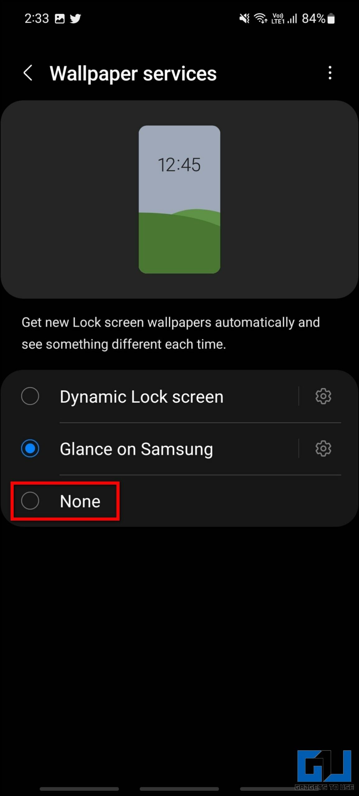 Disable Glance on Samsung In One UI 4 Android 12