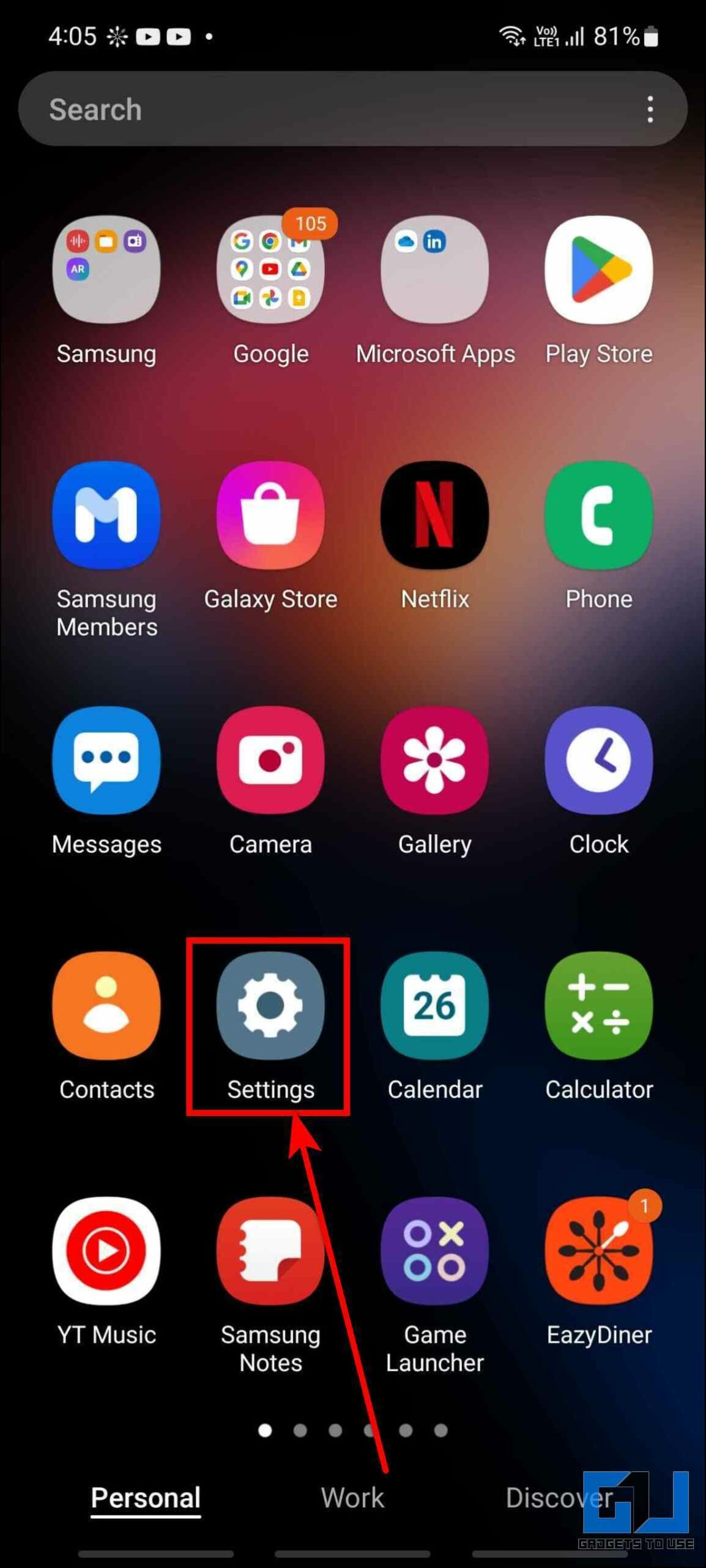 Disable Discover Tab on Samsung Phone
