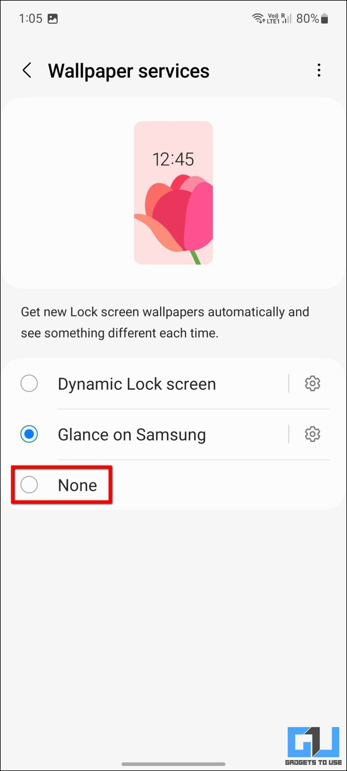 Disable Glance on Samsung In One UI 5 Android 13