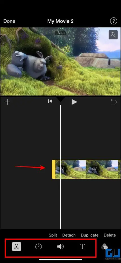 Remove Video Sound on iPhone iMovie