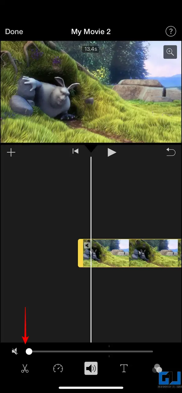 Remove Video Sound on iPhone iMovie