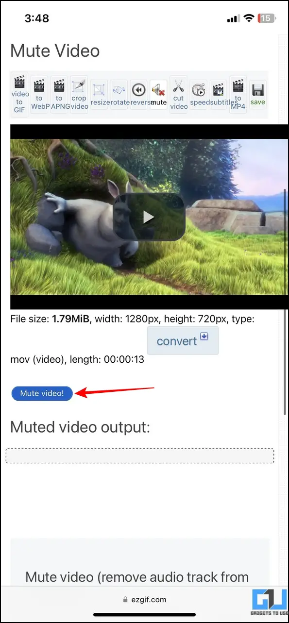 Remove Video Sound on iPhone Online