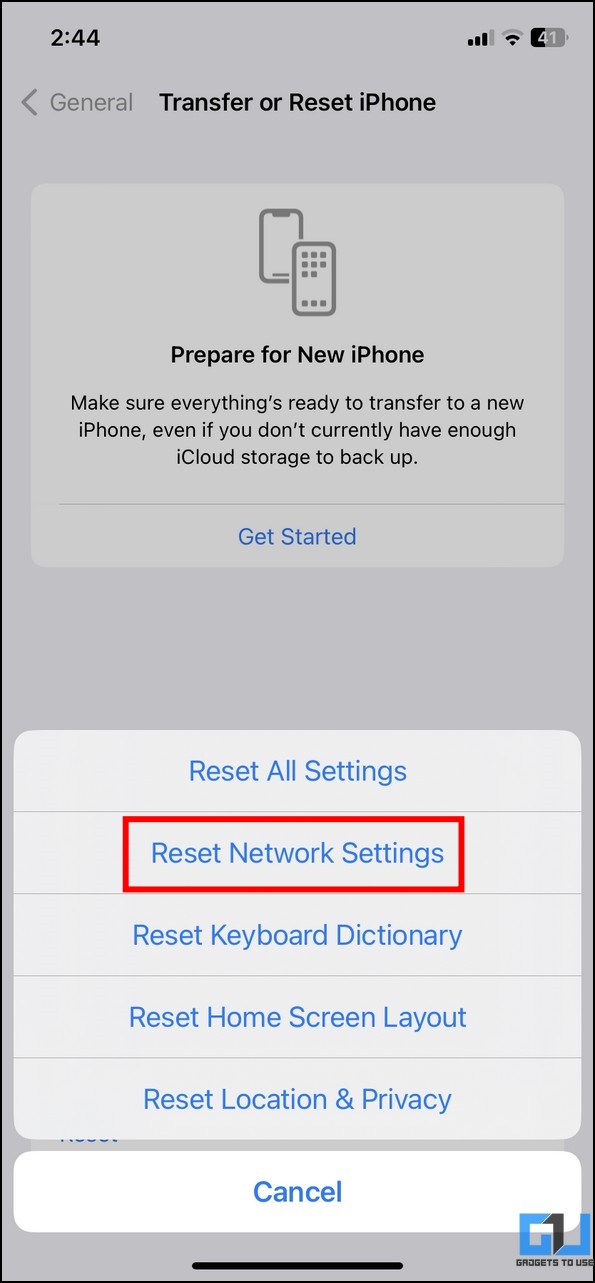 Remove All Saved Wi-Fi Network on iOS by resetting all network settings