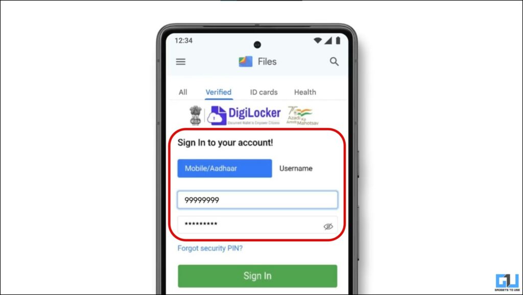 Connect DigiLocker in Google Files