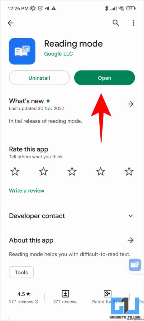 google reading mode app