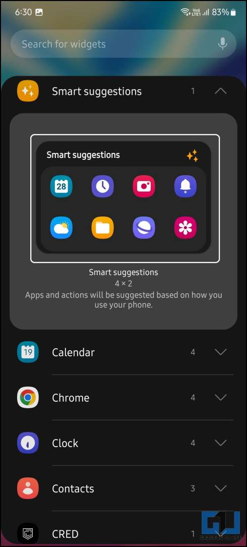 Widget stack on Android