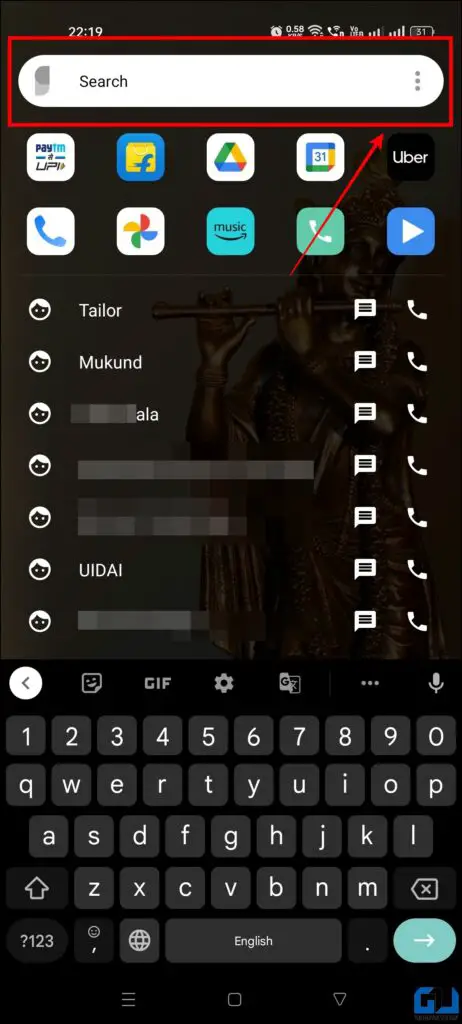 Universal search on Android