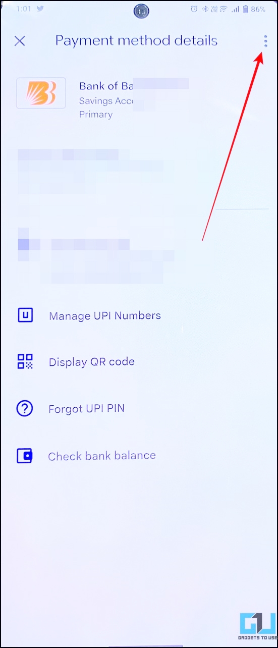 Disable UPI in Google Pay