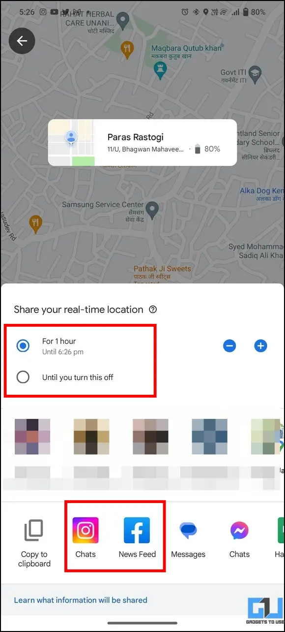 Share Google Maps Location