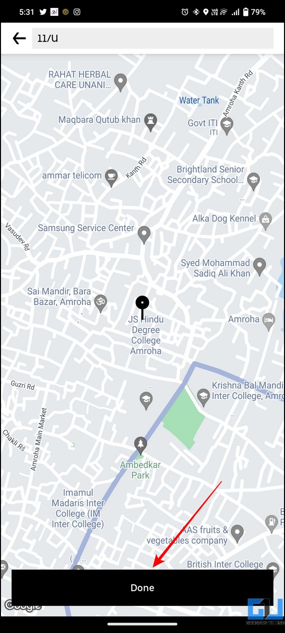 Share Google Maps Location on Uber