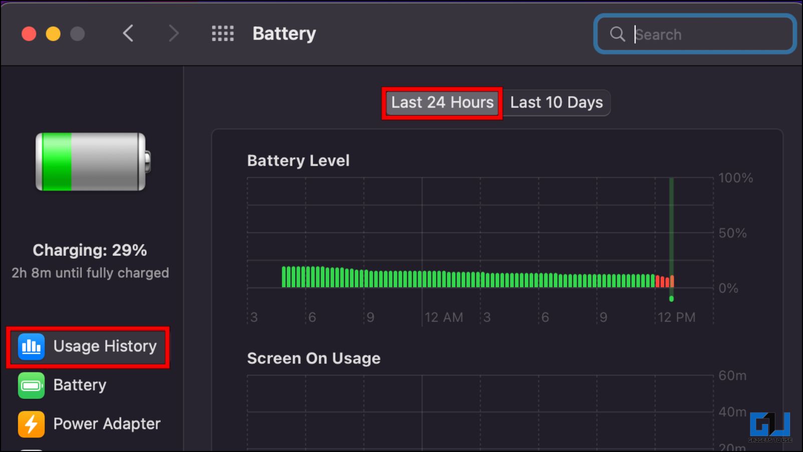 macbook battery health and screen time