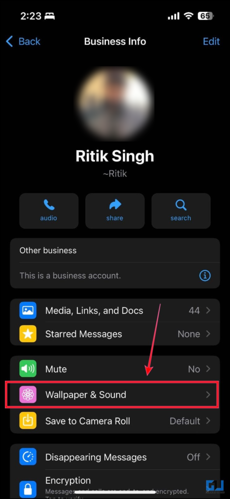 set WhatsApp custom notification on iOS