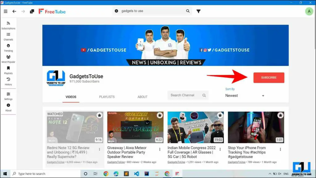 FreeTube YouTube Client