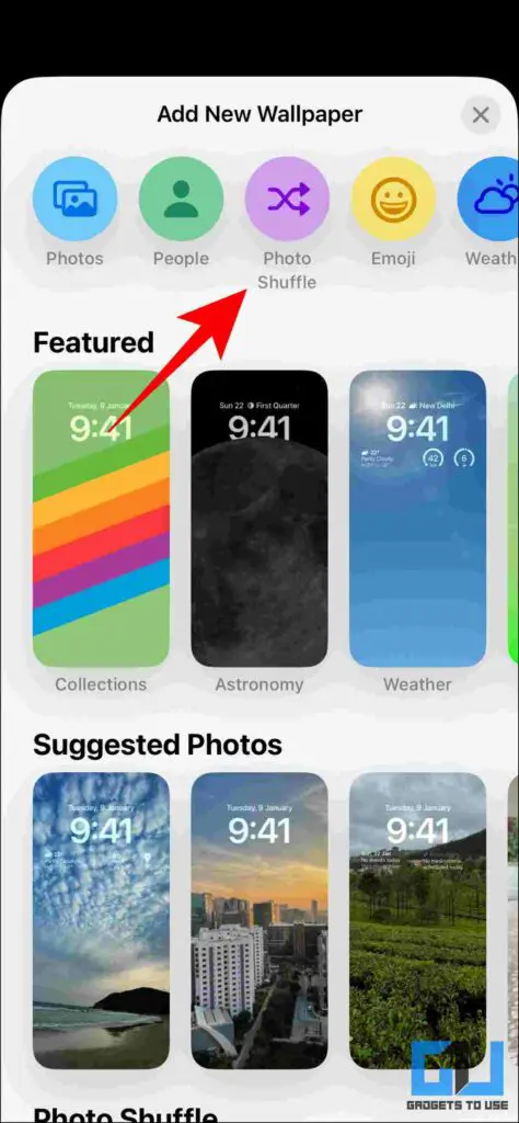 automatically change iPhone wallpaper via photo shuffle