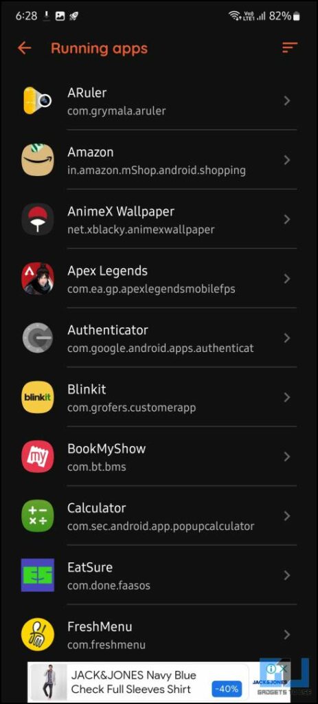 stop Android background apps